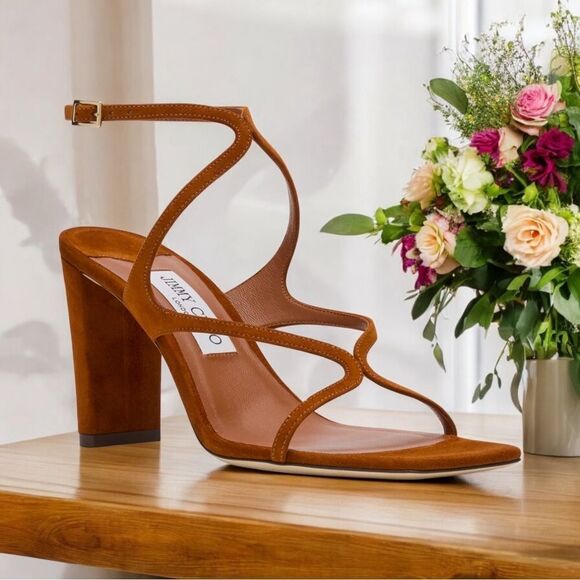 NWT Jimmy Choo Azie 85 Suede Sandals (11) - Picture 1 of 10